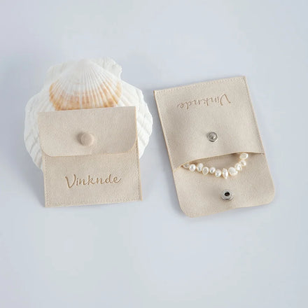 Microfiber 8*8cm Small Apricot Packaging Bag with Button Factory Gift Hot Sale Jewelry Container Cheap Price