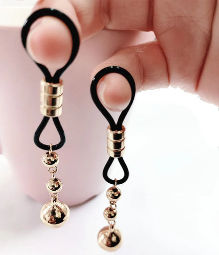 Gaby New Adjustable Bell Fake Piercing Nipple Chain Stainless Steel Fake Nipple Ring Non Nipple Wholesale Piercing Jewelry