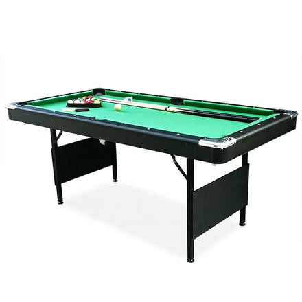 Factory Direct Promotion Sale Customizable French Billiards 6ft Folding Steel Tube Leg Pool Table Net Pockets Rubber Cushion