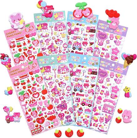 Cheap Kids Custom Foam Stickers Notebook Decoration Foil Removable Puffy Sticker Die Cut 3d Cartoon Foam Sticker