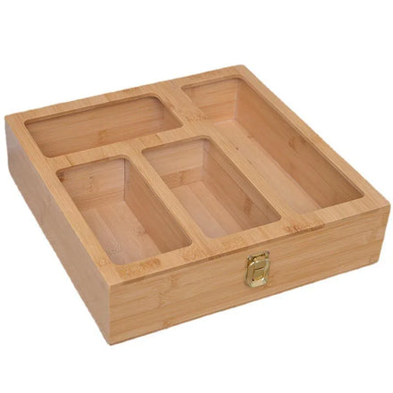 Ziplock Bag Storage Organizer Bamboo Ziplock Food Bag Holder Organizer for Drawer Bamboo Ziplock Bag Storage Organizer