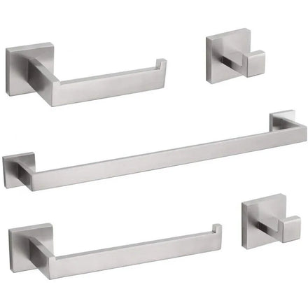 New Screw Install Universal Convenient 5 Pieces Wall Mounted Stainless Steel Silver Chrome Eco-Friendly Home Toilet Bathroom