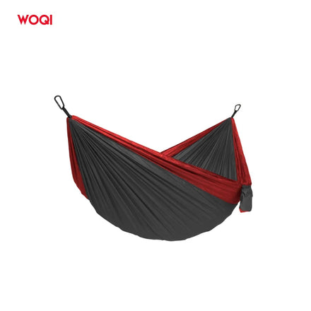 WOQI Heavy Duty Outdoor Camping Equipment Quick Dry Lightweight Single Person Hammock Bed with Mosquito Net Nylon