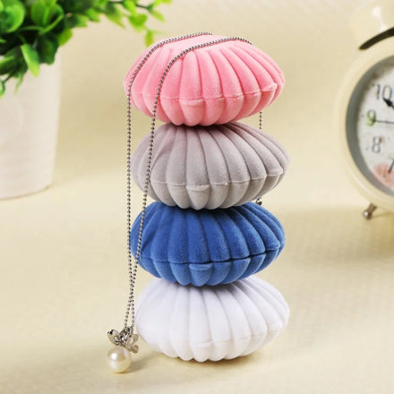 Wholesale Korean Style Velvet Jewelry Boxes Fancy Personalized Gift Shell Jewelry Box Earrings Pendant Necklace Jewelry Boxes