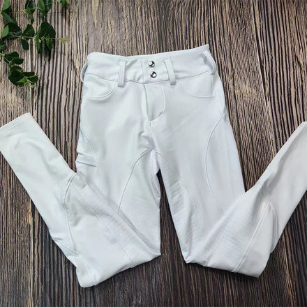 Hot Selling White Button Horse Riding Breeches Custom Logo Equestrian Leggings With Pockets Women Horse Riding Clothes