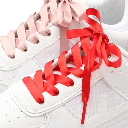 Free Samples 1CM Width Flat Satin Polyester Shoe Laces Enhancing Sneaker Styling for a Sleek Look