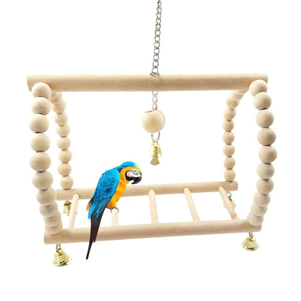 Wholesale Stocked Bird Parrot Small Animal hang Wooden Parrot Toy