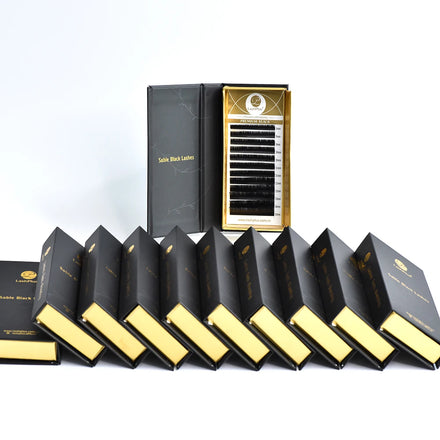 LashPlus Supplier Russian Volume 0.03 0.05 0.07mm J B C CC D Curl Eyelash Extension Easy to Creat Mega Volume Easy Fans Eyelash