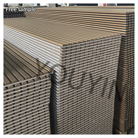 Akupanel Oak Veneer Nature Oak Sound Proof Grooved Slat Acoustic Wood Wall Panel
