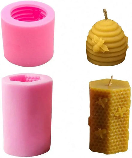 3D Bee Honeycomb Candle Molds Beehive Silicone Mold for Homemade Beeswax Candle Soap Candle Molds Silicone Rubber