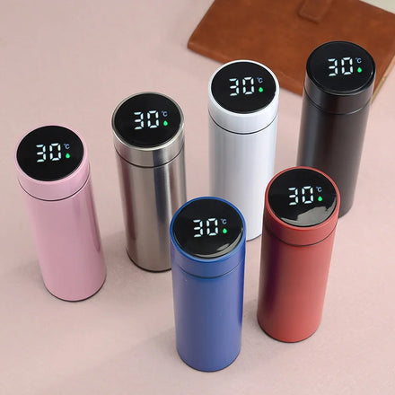 Smart Water Bottle Stainless Steel Thermos Tumbler Digital Vacuum Flasks with LED Temperature Display