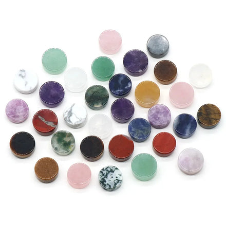 Wholesale 16-20mm Natural Gemstone Buttons Desk Decoration Non-Porous Round Piece Raw Stone Polished Accessories Diy Trinket