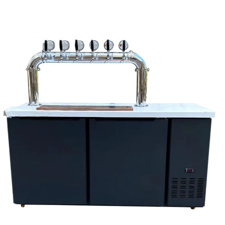 Digital Display Double Taps Stainless Steel 304 6 Head China Beer Dispenser Kegerator Draft Beer Cooler Holds Four 20L Kegs