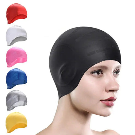 Personalized Custom Logo Waterproof Swim Hat Caps Customize Cartoon Swim Cap Printing Logo Brand Silicone Swimming Cap