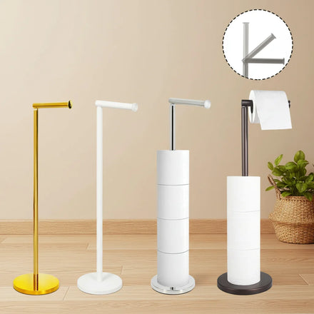 In Stock Free Standing Bathroom Toilet Tissue Paper Roll Holder Stand Stainless Steel Toilet Paper Holder Standing