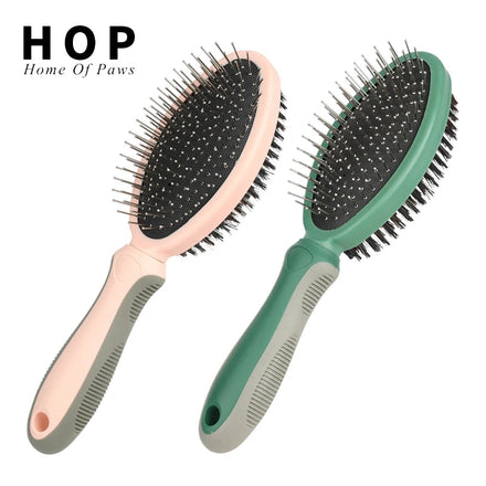 Factory Wholesale Custom Logo Double Sided Dog Massage Hair Remover Brush Pet Pin Grooming Brush Brush Comb