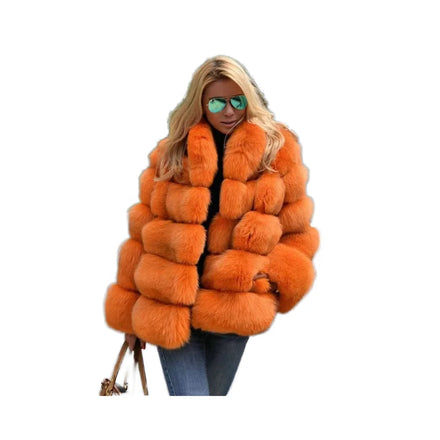 2022 New Arrivals Customized Colors Winter Faux Fur Coats for Women Waterproof and Woven Fluffy Coat