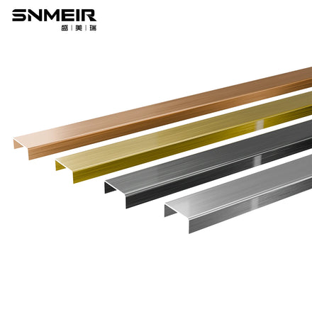 SENMRY Modern Style Stainless Steel Tile Trim Decorative Gold Ceramic Strip for Interior U Furniture Metal U Profile