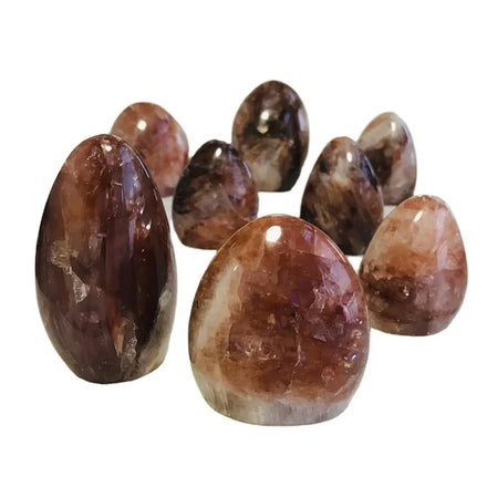 Wholesale Natural Healing Crystal Gemstone Fire Quartz Free Form Red Hematoid Stand Decoration