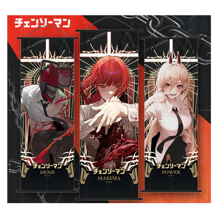 70*25cm Cartoon Hanging Pictures Room Decoration Denji Pochita Makima Power Chainsaws Character Anime Wall Scroll
