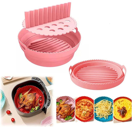 OEM Customized Silicone air Fryer Pot with Divided Spacer Baking Mould Oven Food 100% Silicone Air Fryer Trays for Cooking