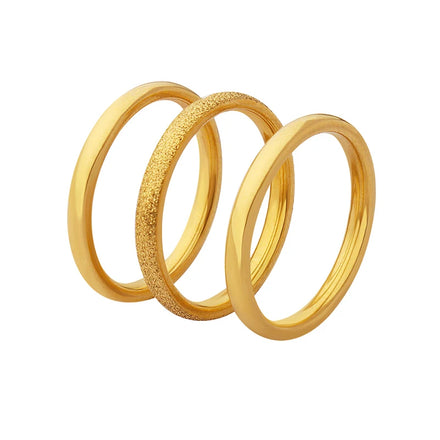 Hot Sale Frosting Smooth Stainless Steel Ring Waterproof Ring Set