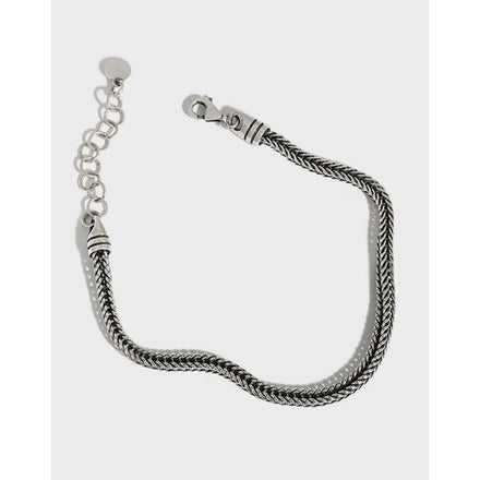 925 Sterling Silver Fashion Bracelet Thai Silver Retro Couple Bracelet Snake Chain Weave Bracelets Women Men Gift Wholesale