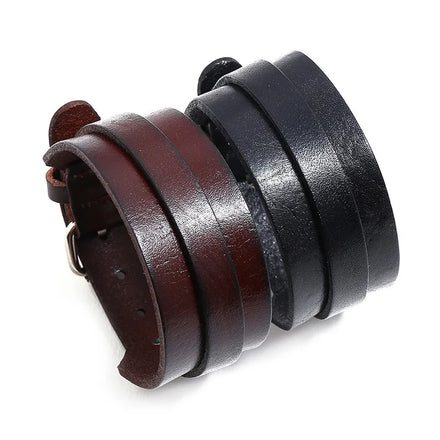 Simple Metal Buckle Genuine Leather Bracelet Mens Funky Jewelry High Quality Bracelet for Men