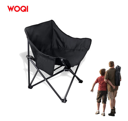 WOQI Customized New Design Outdoor Beach Fishing Backrest Portable Folding Camping Chair Adjustable Iron Frame Bedroom Park Use