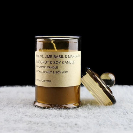 Colorful Luxury 10oz Custom Matte Brown Color Glass Candle Holders Customized Color Empty Glass Candle Jar Container