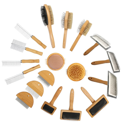 Factory Wholesale Custom Logo Carbonized Grooming Products Flea Comb Dog Pet Hair Grooming Comb Brush Pet Brush Comb