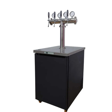 Stainless Steel Durable Draft Beer Keg Cooler Dispenser with 2-Tap Tower 3-7C Temperature Control 220V