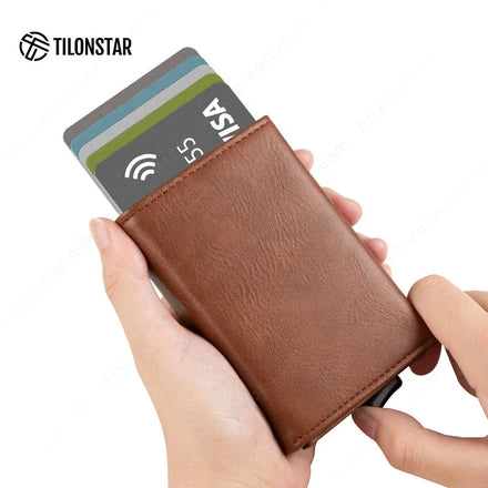 Branded Grading Card Case Man Leather Designer Wallet Men Card Holder Aluminum Pop up Wallets
