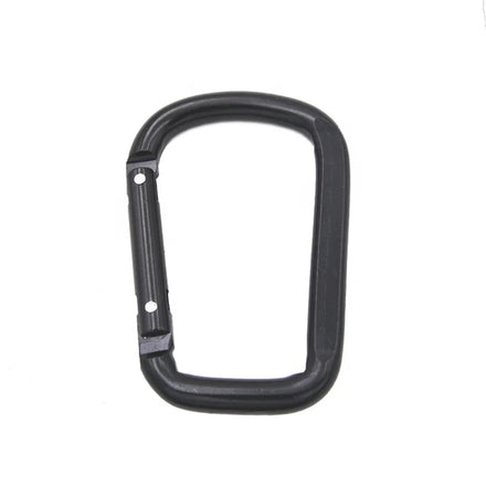 8cm Black Square Aluminum Carabiner Hook Heavy-Duty Spring Clip for Bag Hiking Outdoor Camping Backpack Keyring & Daily Use