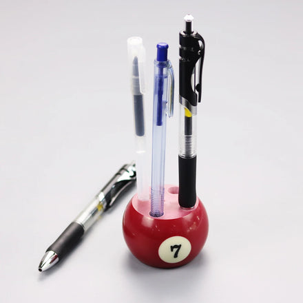 Pool Billiard Ball Design 4 Holes Pen Holder Decoration Accessory