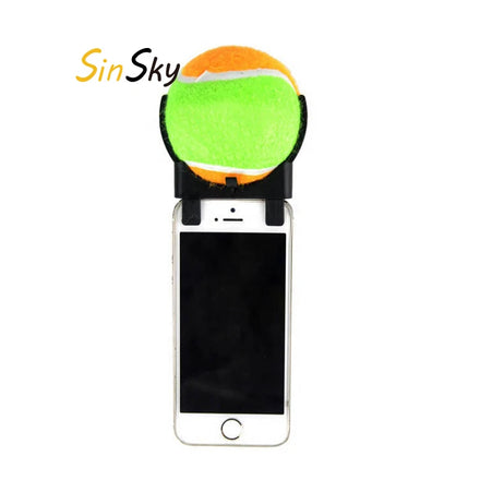 SinSky Hot Sale Dogs Training Sound Tennis Balls Mobile Phone Clip Pet Dog Cat Photo Taking Pet Selfie Stick