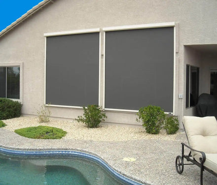 Waterproof Zipper Shades Wave Shade for Patio Blinds Outdoor Horizontal Smart Zip Track Blinds Automatic External Sun Blinds