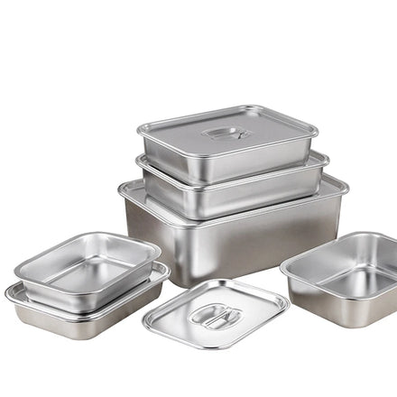 Kitchen Buffet Food Container Deep Restaurant Stainless Steel Rectangle Food Pans Set