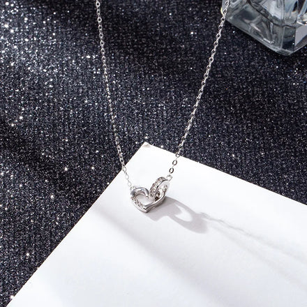 Everyday Love Token Tiny I Love You Heart Necklace Sparkling CZ Diamond on Delicate Chain Perfect Promise Gift for Her