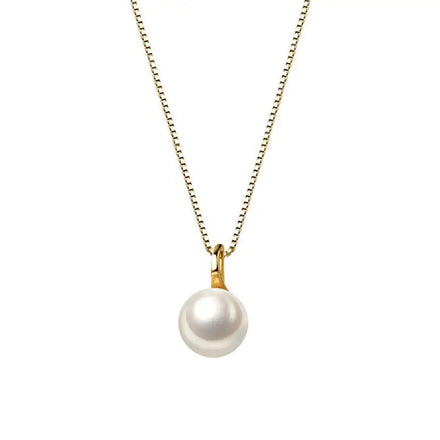 Genuine 925 Sterling Silver Box Link Chain Geometric Baroque Pearl Charms Pendant Necklace for Women