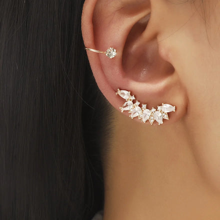 Wholesale Gold Color Leaves Ear Cuff Black Non-Piercing Ear Clip Earrings for Women Men Cartilage Earring Cuff Jewelry