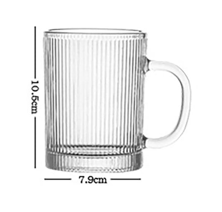 Summer European Creativity 350ml Transparent Glass Vertical Granular Water Cup for Coffee Juice Party Use