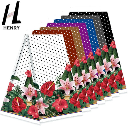 Henry Factory Directly Sales Custom Big Lily Floral Elegant Cloth Dot Decoration Custom Digital Print Fabric