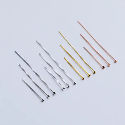 0.5mm Thick Personalized Beads Pins 925 Sterling Silver Gold Plating Ball Head Pins for DIY Jewelry Making