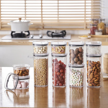 520ml Square Small PET New Product Kitchen Storage Containers and Cereal Plastic Dry Airtight Food Canisters