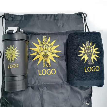 Latest Wholesale Promotional Fitness Sports Gift Set Water Bottle Towel Drawstring Bag Gift Item for Advertising Product