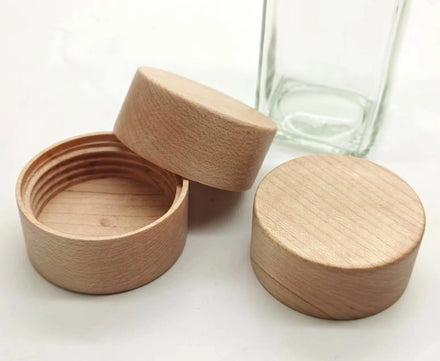 Factory Supply of New Design Screw Cap Clear Bottle Cover Storage Wooden Lids for Jars Food Coffee Glass Spice Jars