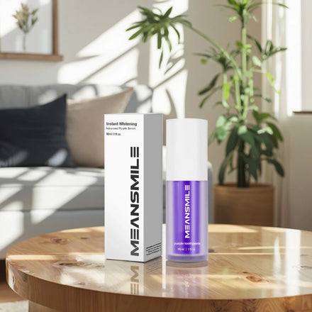 New Launch Vegan Bright His Smile 30ml Deep Purple Peroxide Free Teeth Whitening Toothpaste Mint Flavor Nature Feature