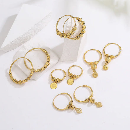 18K Gold Vintage Earring Aesthetic Earring Hoops Solid Women Earring Wholesale
