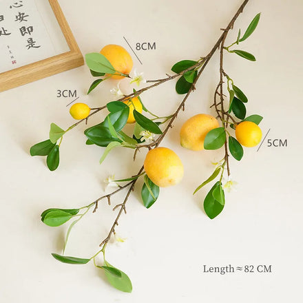 E010 Yellow Artificial Lemon Branches Lemon Fruit Decor for Kitchen Table Party Decoration